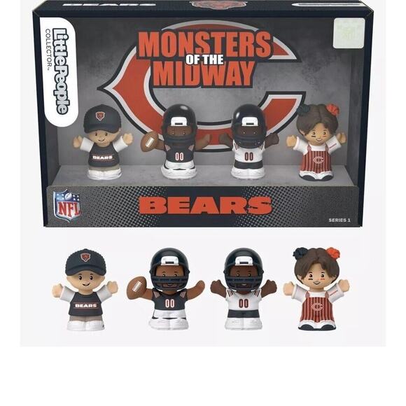 Fisher-Price Little People Collector NFL- CHICAGO BEARS -Exclusive Set NEW - Picture 1 of 11
